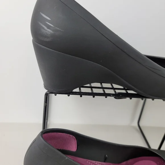 Crocs Woman's Wedges Shoes gray pink Sz 7 - Picture 8 of 11